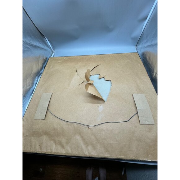 Framed Coastal ocean Landscape Painting With Lighthouse Palm Trees 31x27" READ - Picture 11 of 14